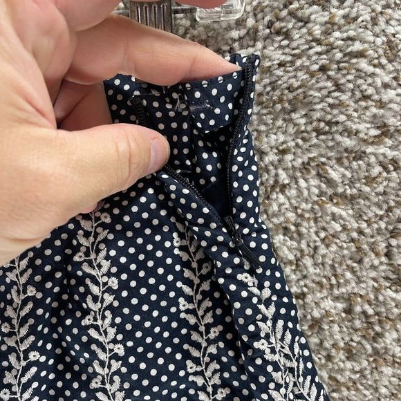 Talbots Skirt Womens 8P Petite Blue Polka Dot Pencil Casual Side Zip Career - Picture 4 of 8
